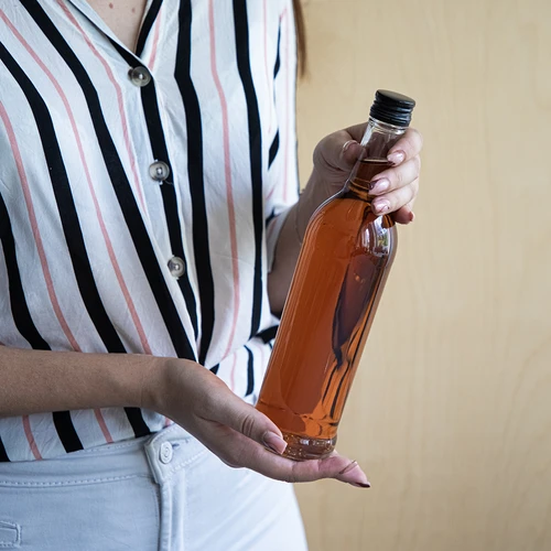 Garrafa 500 ml Esguia, com tampa de rosca preta, para vodka, 6 unid. - 8