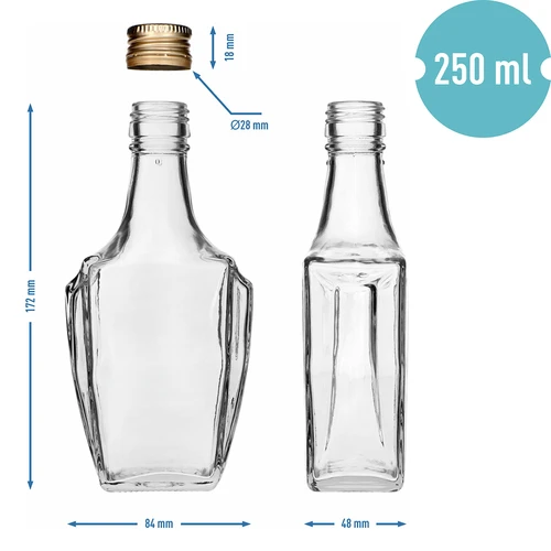 Garrafa Art Deco 250ml com tampa fi28 - 6