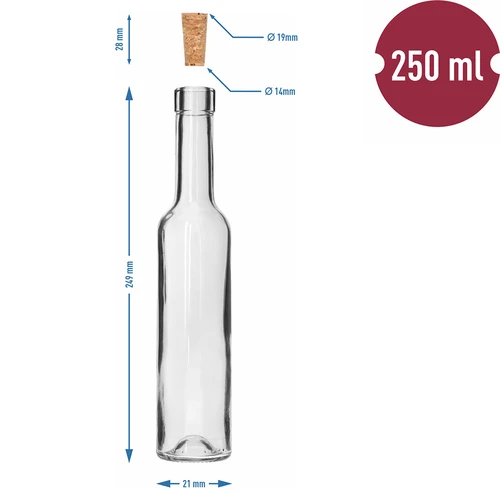 Garrafa BELISSIMO 250 ml, com rolha natural, 1 un. - 5
