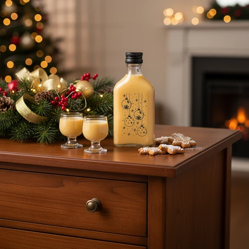 Garrafa de 200 ml com tampa, estampagem "Bolas de Natal", 6 un. - 6