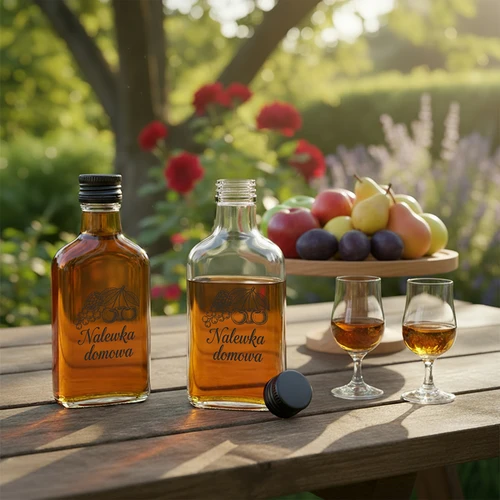 Garrafa tipo frasco de bolso 200 ml com tampa de rosca, impressão «Licor caseiro», 1 un. - 5