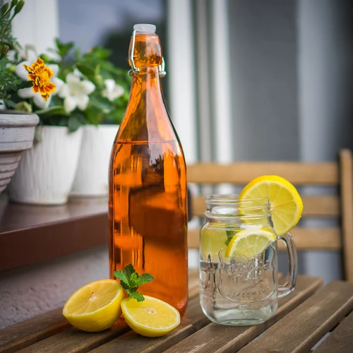 Garrafa de vidro 1 L com fecho hermético - em várias cores - 3