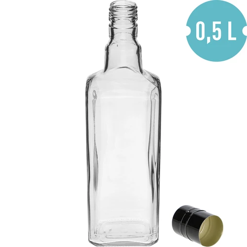 Garrafa decorativa TYNKTURA 0,5 L com tampa de rosca preta longa Ø 28 mm, 1 un. - 2
