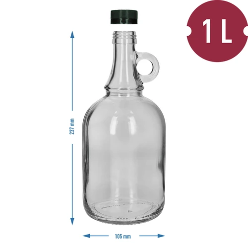 Garrafa Gallone 1L sem revestimento, com tampa - 4
