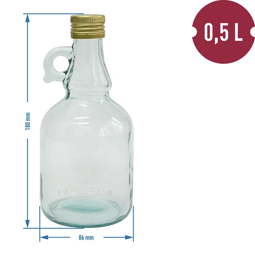 Garrafa Gallone sem revestimento, com tampa 0,5 L - 2