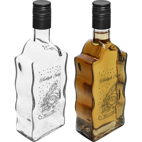 Garrafa Klasztorna 0,5 L com tampa de rosca preta e impressão do Pai Natal - 3