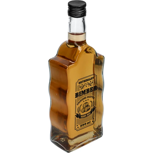 Garrafa Klasztorna 0,5 L com tampa de rosca preta e inscrição Bimber - 2