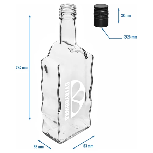 Garrafa Klasztorna 500 ml com tampa de rosca e impressão “Cytrynówka” — modelo 2 - 5