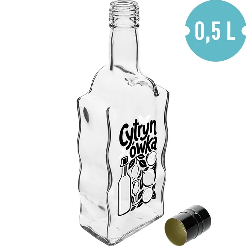 Garrafa Klasztorna 500 ml com tampa de rosca e impressão «Cytrynówka», padrão 1 - 2