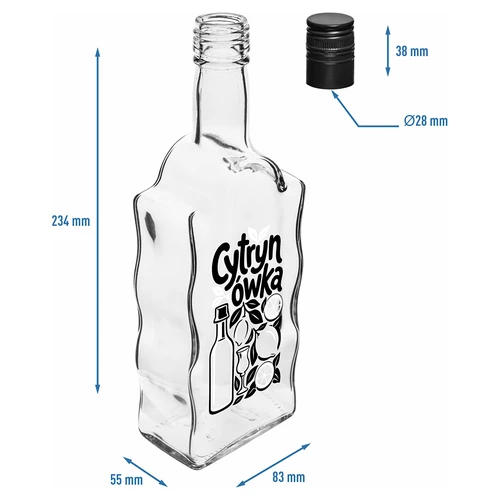 Garrafa Klasztorna 500 ml com tampa de rosca e impressão «Cytrynówka», padrão 1 - 5