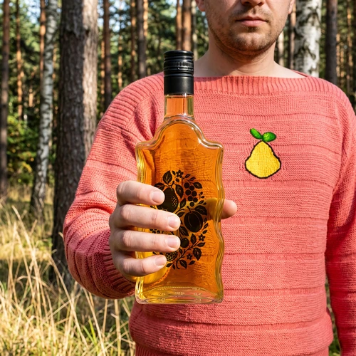 Garrafa Klasztorna 500 ml com tampa de rosca e impressão «Frutos» modelo 1 - 8