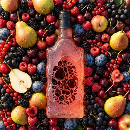 Garrafa Klasztorna 500 ml com tampa de rosca e impressão «Frutos» modelo 1 - 6