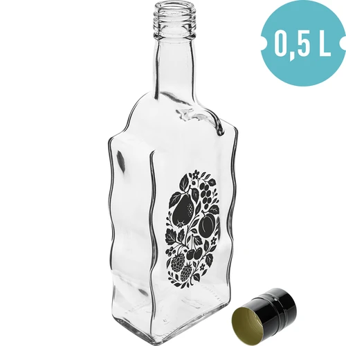 Garrafa Klasztorna 500 ml com tampa de rosca e impressão «Frutos» modelo 1 - 2