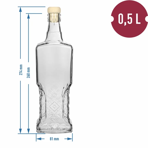 Garrafa Kredensowa 0,5 L com rolha - 5