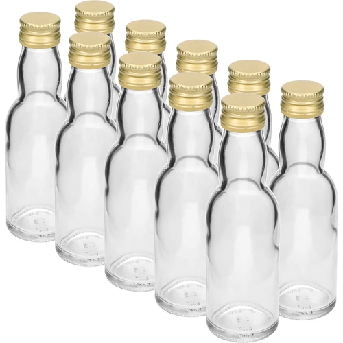 Garrafinha “Maluch” com tampa dourada, 40 ml, 10 un.
