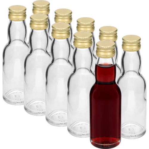 Garrafinha “Maluch” com tampa dourada, 40 ml, 10 un. - 2