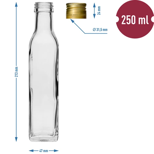 Garrafa Maraska 250 ml com tampa, 6 unid. - 7