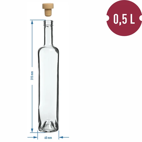 Garrafa Marina com rolha, branca 0,5 L - 4