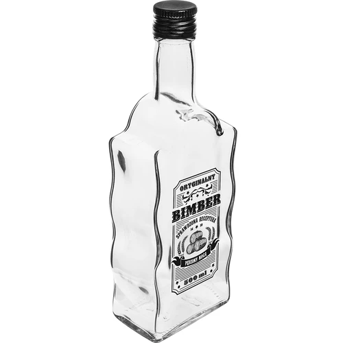 Garrafa Monástica 0,5 L com tampa preta e impressão Aguardente  - 1 