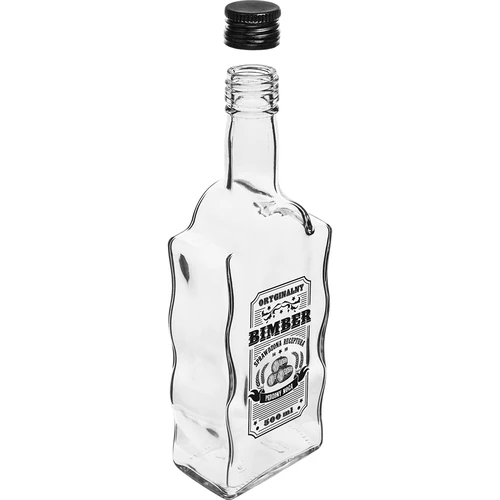 Garrafa Monástica 0,5 L com tampa preta e impressão Aguardente - 4