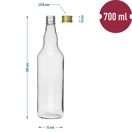 Garrafa "Monopol" 700 ml com tampa de rosca - 4 unid. - 6