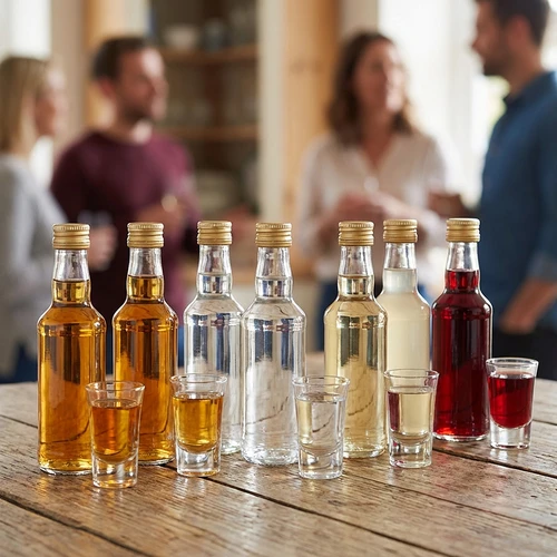 Garrafa clássica para destilados 200 ml, com tampa dourada fi 28, 1 un. - 6