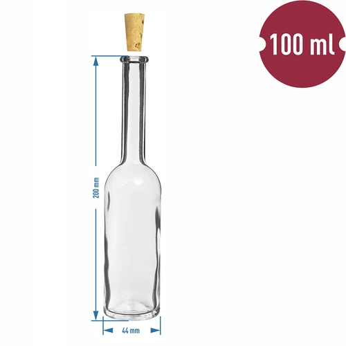 Garrafa para licor 100 ml - conjunto de 6 unidades + 6 rolhas - 8