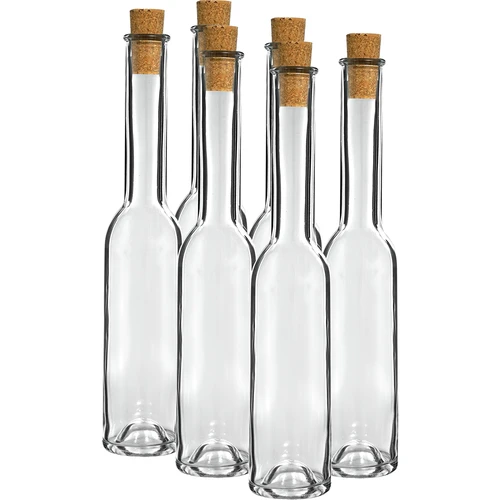 Garrafa para licor 200 ml 6 unid. + 6 rolhas 23/18  - 1 