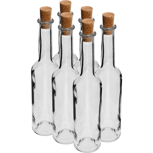 Garrafa para licor 350 ml 6 unid. + 6 rolhas  - 1 