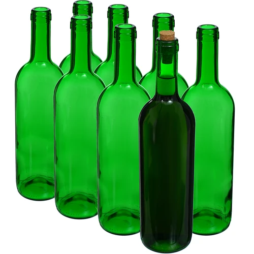 Garrafa para vinho 0,75 L verde - embalagem de 8 unidades - 2