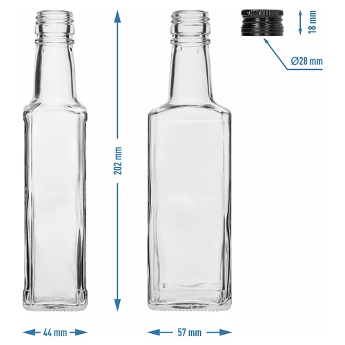 Garrafa Receptura 250 ml, com tampa preta, 1 un. - 6