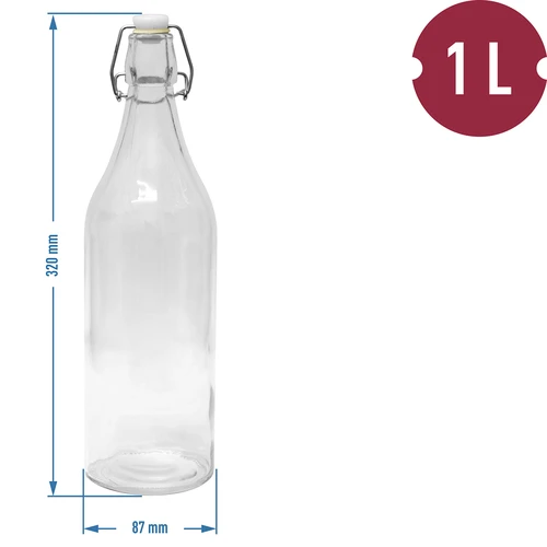 Garrafa redonda 1 L com fecho hermético - 2