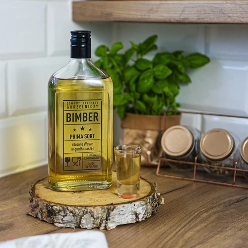 Garrafa tipo cantil 0,5 L com tampa de rosca e impressão Bimber PRL - 6