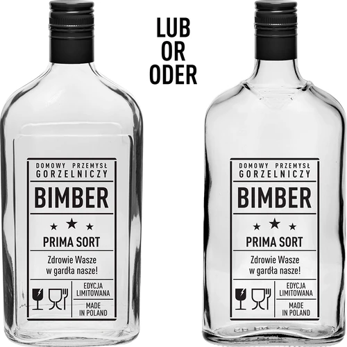 Garrafa tipo cantil 0,5 L com tampa de rosca e impressão Bimber PRL - 2