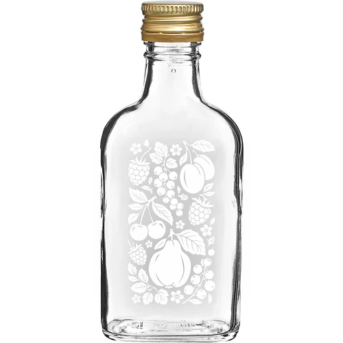 Garrafa tipo cantil 200 ml com tampa de rosca e decoração «Frutos», padrão 2