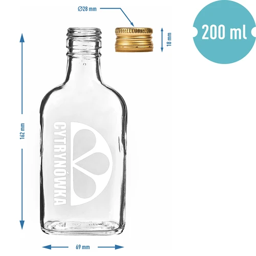Garrafa tipo cantil 200 ml com tampa de rosca e impressão “Cytrynówka” – modelo 2 - 4