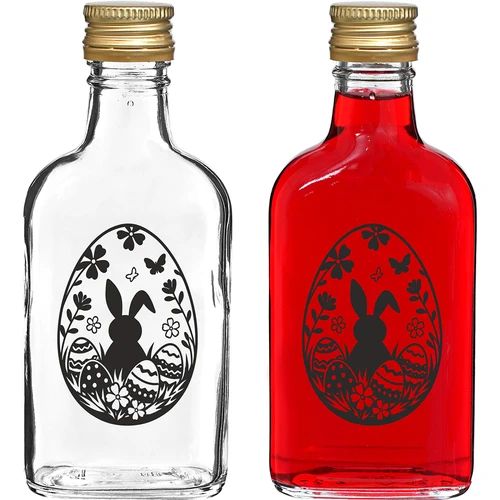 Garrafa tipo cantil 200 ml com tampa de rosca, impressão «Ovo da Páscoa», 1 un.