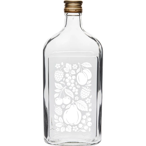 Garrafa tipo cantil 500 ml com tampa de rosca e motivo “Frutas” — modelo 2  - 1 