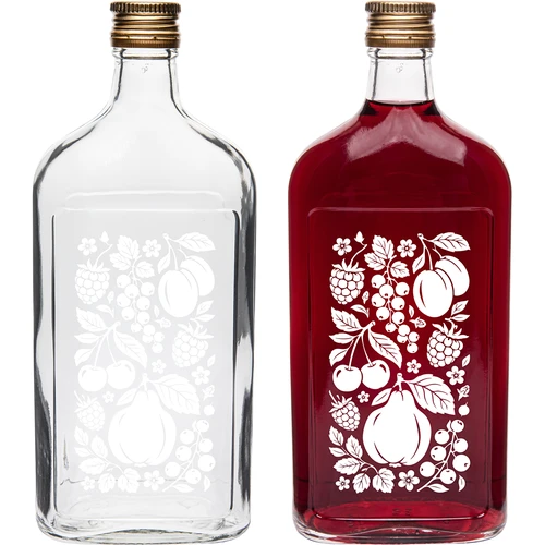 Garrafa tipo cantil 500 ml com tampa de rosca e motivo “Frutas” — modelo 2 - 3