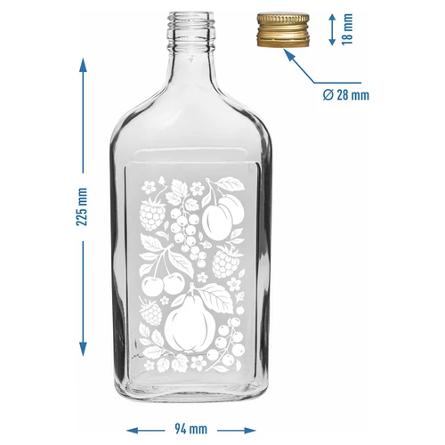 Garrafa tipo cantil 500 ml com tampa de rosca e motivo “Frutas” — modelo 2 - 5