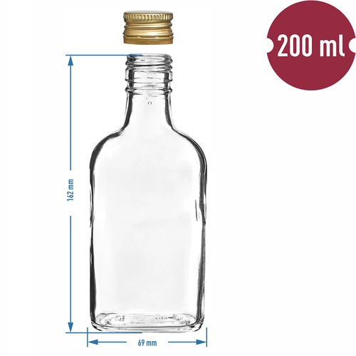 Garrafa tipo cantil para licores com tampa de rosca 200 ml (10 unid.) - 6