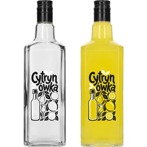 Garrafa Tynktura 500 ml com impressão “Cytrynówka” e tampa de rosca - 3