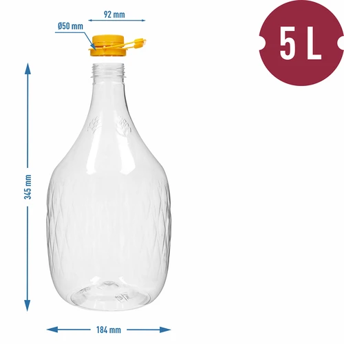 Garrafão Dama 5 L em PET, com tampa de rosca e pega - 4