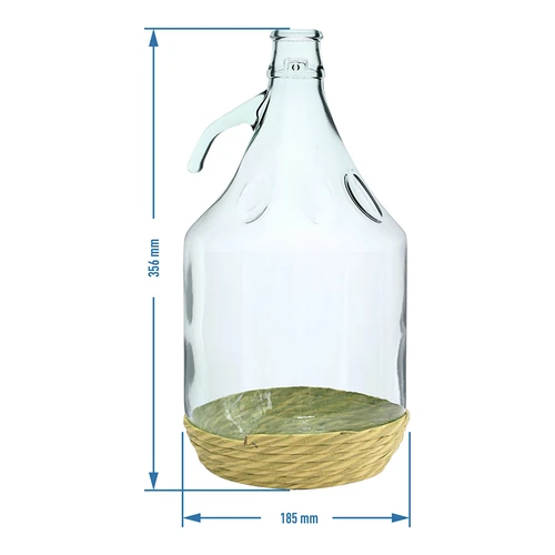Garrafão de Vidro Dama 5 L com Cesto de Vime - 2