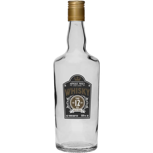 Garrafas 500 ml com tampa de rosca e impressão a 2 cores Whisky - 4 unid. - 3