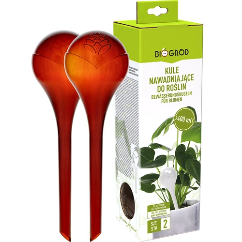 Globos de rega para plantas, transparentes âmbar, 400 ml, 2 unid. - 3
