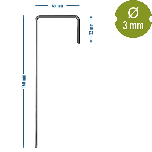 Grampos em L para tela geotêxtil, 100 un. - 7