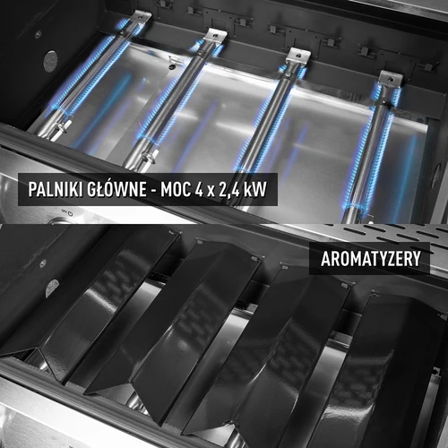 Grelhador a gás dragON BBQ101, 11,7 kW, preto e prateado - 5