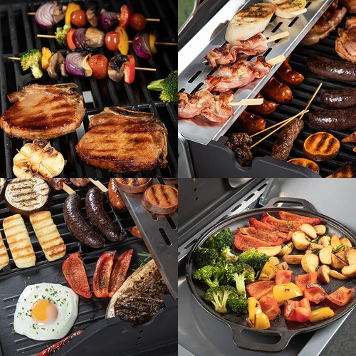 Grelhador a gás dragON BBQ101, 11,7 kW, preto e prateado - 11