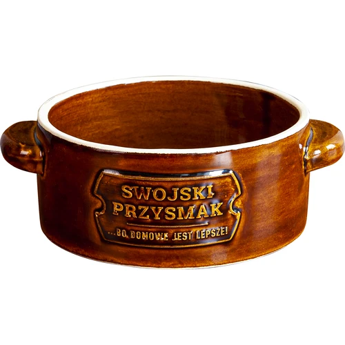 Grés – pote para banha, redondo com tampa, 1 L - 2